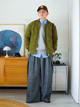 「アイテム（トートバッグ）」を使った、idakaさん（メンズ・172cm）の冬コーディネート