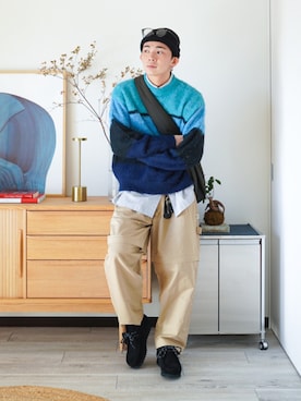「ocosic（オコジック）のアイテム」を使った、idakaさん（メンズ・171cm）の冬コーディネート