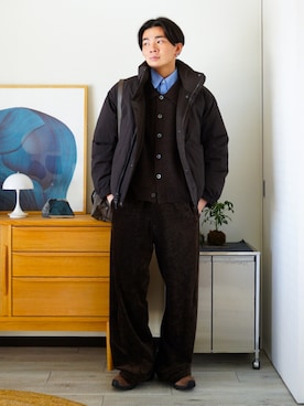 「アイテム（ピアス（片耳用））」を使った、idakaさん（メンズ・172cm）の冬コーディネート