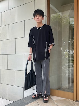 「Dr. Martens（ドクターマーチン）のアイテム（サンダル）」を使った、idakaさん（メンズ・171cm）の夏コーディネート