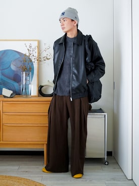 「アイテム（ピアス（片耳用））」を使った、idakaさん（メンズ・172cm）の秋コーディネート