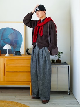 「アイテム（アクセサリー）」を使った、idakaさん（メンズ・172cm）の冬コーディネート