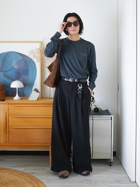 「MERRELL（メレル）の《MERRELL》ジャングル モック レディース（スニーカー、ブラウン系）」を使った、idakaさん（メンズ・172cm）の秋コーディネート