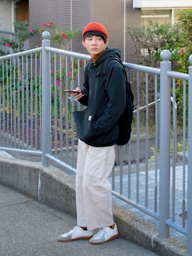 「BROKEN BASE（ブロークンベース）のアイテム（パンツ）」を使った、idakaさん（メンズ・171cm）の冬コーディネート