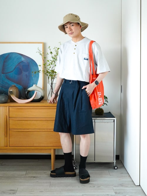 【THE CRAFT CREW PRODUCTS】ヘビーウェイトファンクショナルファブリック ビッグシルエット ヘンリーネックポケット半袖Tシャツ / 抗菌・防臭
