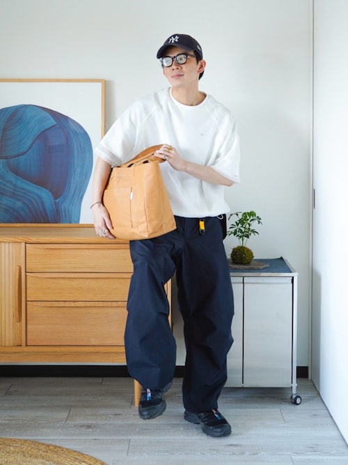 ナンバリング刺繍 ドローコード付き シアーレイヤードTシャツ