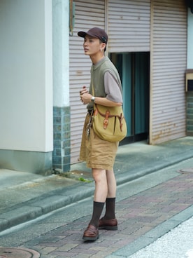 「NEAT（ニート）のアイテム」を使った、idakaさん（メンズ・171cm）の夏コーディネート