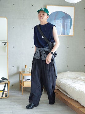「Paraboot（パラブーツ）のアイテム（サンダル）」を使った、idakaさん（メンズ・171cm）の夏コーディネート