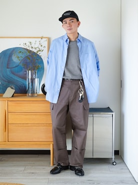 「アイテム（ピアス（片耳用））」を使った、idakaさん（メンズ・172cm）の秋コーディネート