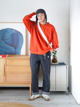 「ocosic（オコジック）のアイテム」を使った、idakaさん（メンズ・171cm）の秋コーディネート