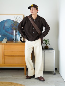 「アイテム（カーディガン/ボレロ）」を使った、idakaさん（メンズ・172cm）の秋コーディネート