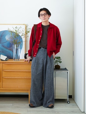 「アイテム（トートバッグ）」を使った、idakaさん（メンズ・172cm）の秋コーディネート