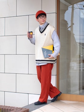 「U.S. POLO ASSN.（ユーエスポロアッスン）のアイテム（ベスト）」を使った、idakaさん（メンズ・171cm）の冬コーディネート