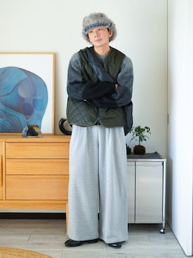 「アイテム（ベスト）」を使った、idakaさん（メンズ・172cm）の冬コーディネート