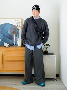 「アイテム（ピアス（片耳用））」を使った、idakaさん（メンズ・172cm）の秋コーディネート