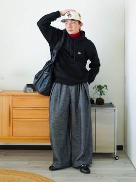 「アイテム（キャップ）」を使った、idakaさん（メンズ・172cm）の秋コーディネート