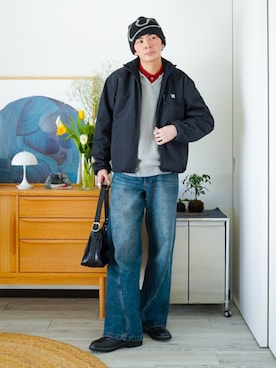 「アイテム（ピアス（片耳用））」を使った、idakaさん（メンズ・172cm）の冬コーディネート