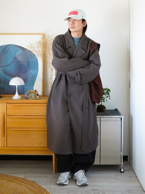 「Nora Lily(ノラリリー)の【Nora Lily】x idaka One Tuck Barrel Pants(チノパンツ)」を使った、idakaさん(メンズ・172cm)の秋コーディネート