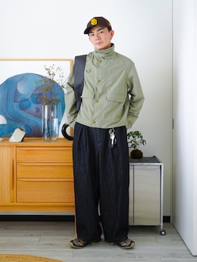 「アイテム（キーケース/キーアクセサリー）」を使った、idakaさん（メンズ・172cm）の秋コーディネート