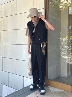 「CREARE -LINO-（クレアーレリノ）のアイテム（パンツ）」を使った、idakaさん（メンズ・171cm）の夏コーディネート