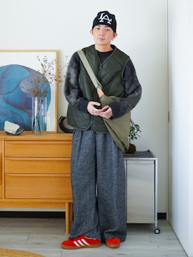 「アイテム（ピアス（片耳用））」を使った、idakaさん（メンズ・172cm）の秋コーディネート