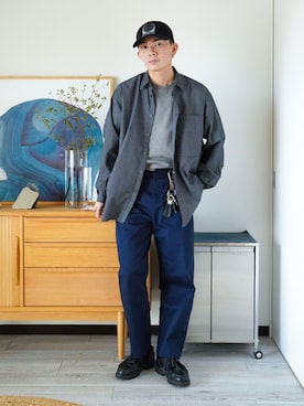 「アイテム（ピアス（片耳用））」を使った、idakaさん（メンズ・172cm）の秋コーディネート