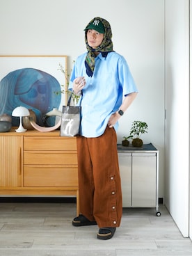 「アイテム（キャップ）」を使った、idakaさん（メンズ・172cm）の夏コーディネート