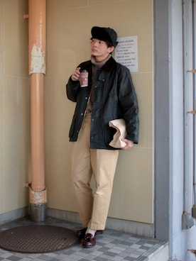 「Scye（サイ）のアイテム（パンツ）」を使った、idakaさん（メンズ・171cm）の冬コーディネート
