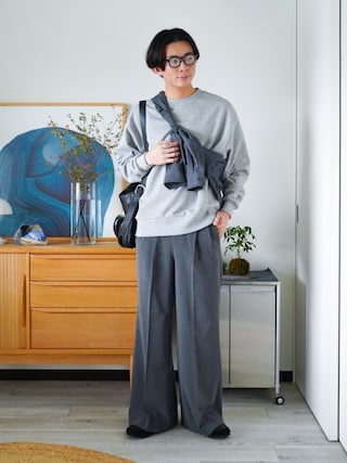 「LUENNA（ルエナ）の【LUENNA】Heavyweight Crewneck Sweatshirt / ヘビーウェイトクルーネックスウェット（スウェット）」を使った、idakaさん（メンズ・172cm）の秋コーディネート
