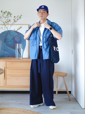 「RACAL（ラカル）のアイテム」を使った、idakaさん（メンズ・171cm）の夏コーディネート