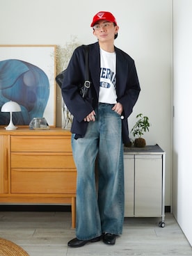 「WISH FOR EVER（ウィッシュフォーエバー）のアイテム」を使った、idakaさん（メンズ・172cm）の春コーディネート