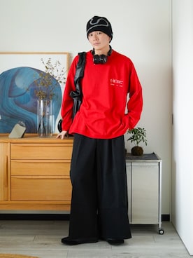 「アイテム（ニットキャップ/ビーニー）」を使った、idakaさん（メンズ・172cm）の秋コーディネート