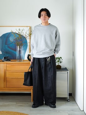 「アイテム（スウェット）」を使った、idakaさん（メンズ・172cm）の秋コーディネート