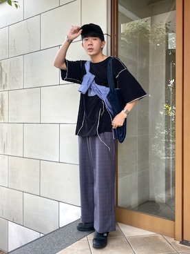 「HARE（ハレ）のアイテム（帽子）」を使った、idakaさん（メンズ・171cm）の夏コーディネート
