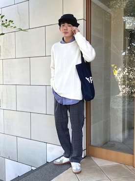 「CASPER JOHN」｜「アイテム（帽子）」を使った、idakaさん（メンズ・171cm）の秋コーディネート