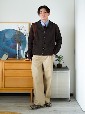 「アイテム（ネクタイ）」を使った、idakaさん（メンズ・172cm）の秋コーディネート