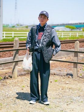 「ハイカットスニーカー」｜idakaさん（メンズ・171cm）の春コーディネート