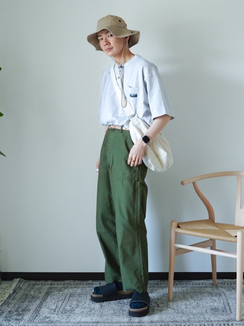 【THE CRAFT CREW PRODUCTS】ヘビーウェイトファンクショナルファブリック ビッグシルエット ヘンリーネックポケット半袖Tシャツ / 抗菌・防臭