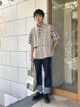 「MONKEY TIME（モンキータイム）のアイテム（パンツ）」を使った、idakaさん（メンズ・171cm）の夏コーディネート