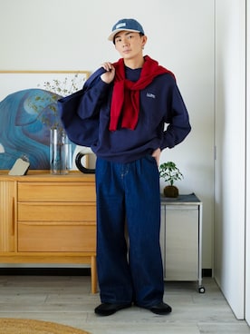 「アイテム（トートバッグ）」を使った、idakaさん（メンズ・172cm）の秋コーディネート