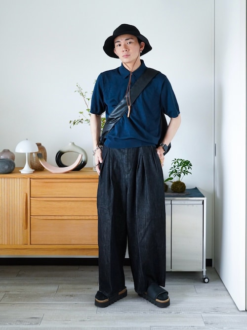 Synthetic leather shoulder bag / シンセティックレザー