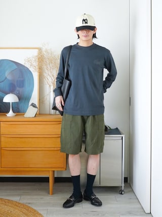 「MADGOAT(マッドゴート)のベルト付きレザーショルダーバッグ_ブラック(ショルダーバッグ)」を使った、idakaさん(メンズ・172cm)の秋コーディネート