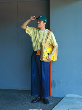 「Paraboot（パラブーツ）のアイテム（サンダル）」を使った、idakaさん（メンズ・171cm）の夏コーディネート
