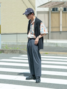 「NEAT（ニート）のアイテム」を使った、idakaさん（メンズ・171cm）の夏コーディネート