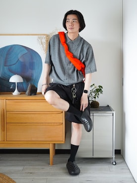「SINSS（シンス）のアイテム（バッグ）」を使った、idakaさん（メンズ・172cm）の夏コーディネート