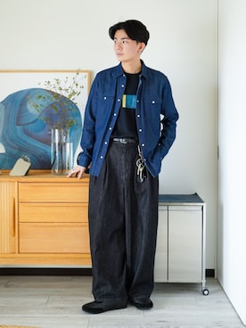 「アイテム（ピアス（片耳用））」を使った、idakaさん（メンズ・172cm）の秋コーディネート