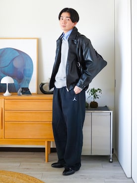 「アイテム（ピアス（片耳用））」を使った、idakaさん（メンズ・172cm）の冬コーディネート