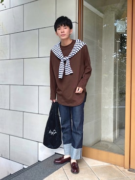 「MONKEY TIME（モンキータイム）のアイテム（パンツ）」を使った、idakaさん（メンズ・171cm）の秋コーディネート