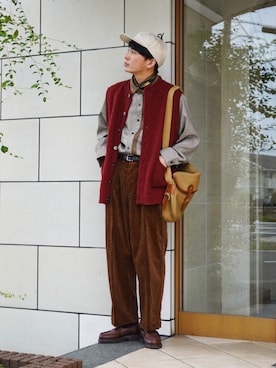 idakaさんの「【僕らが纏うモノ】at SAKULA - WIDE CORDUROY PANTS/ワイドコーデュロイパンツ」を使ったコーディネート