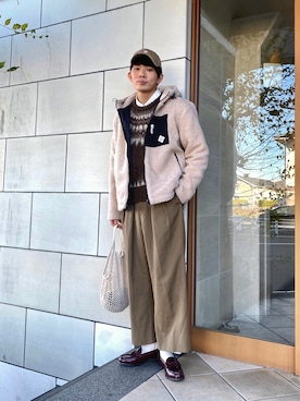 「NEAT（ニート）のアイテム（パンツ）」を使った、idakaさん（メンズ・171cm）の冬コーディネート